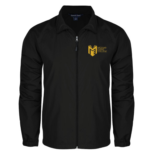 College Black Full Zip Wind Jacket-Official Logo
