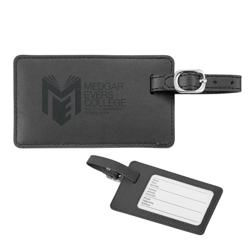 College Neoskin Black Luggage Tag-Official Logo Engraved