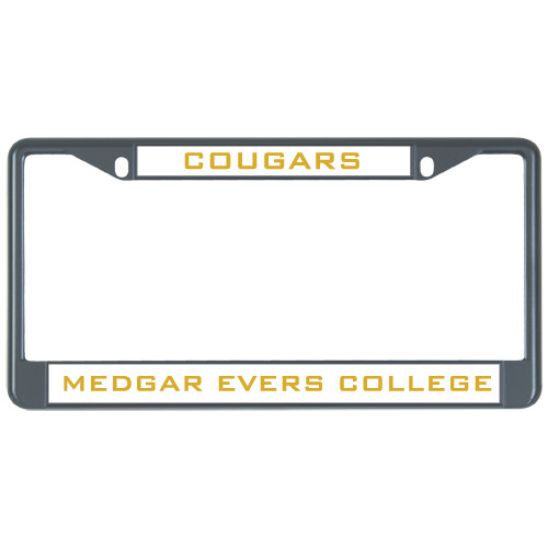 College Metal License Plate Frame in Black-Cougars