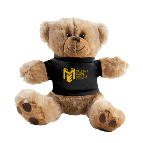 College Plush Big Paw 8 1/2 inch Brown Bear w/Black Shirt-Official Logo