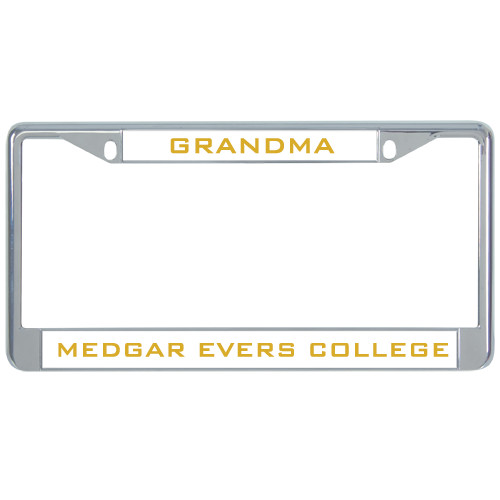 College Metal License Plate Frame in Chrome-Grandma