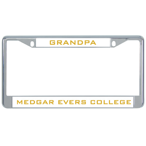 College Metal License Plate Frame in Chrome-Grandpa 