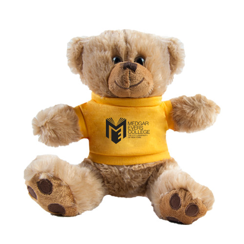 College Plush Big Paw 8 1/2 inch Brown Bear w/Gold Shirt-Official Logo