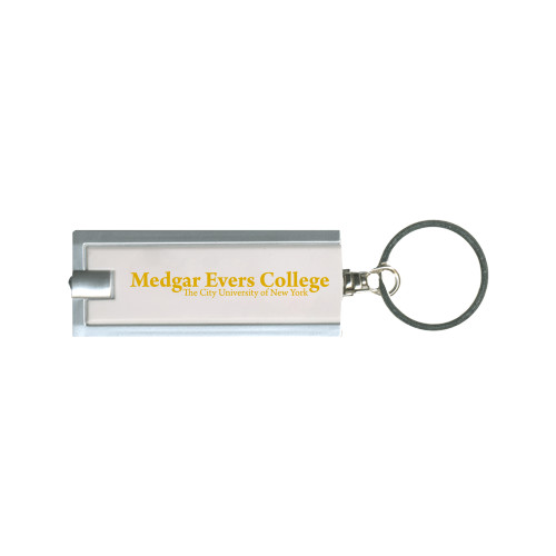College Turbo White Flashlight Key Holder-Wordmark