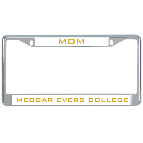 College Mom Metal License Plate Frame in Chrome-Mom