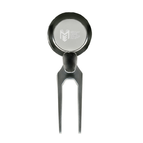 College Silver Divot Tool/Ball Marker-Official Logo Engraved