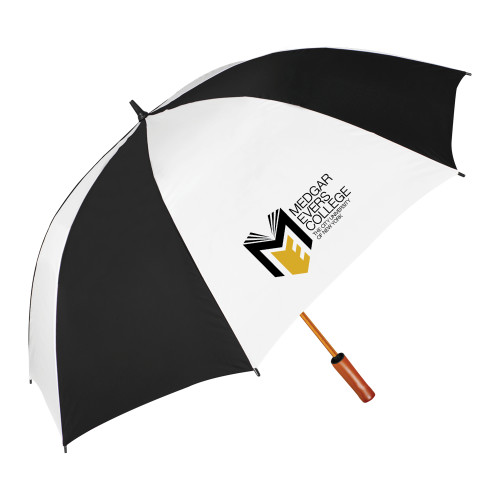 College 64 Inch Black/White Umbrella-Official Logo