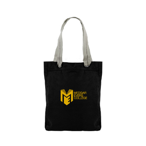 College Allie Black Canvas Tote-Official Logo