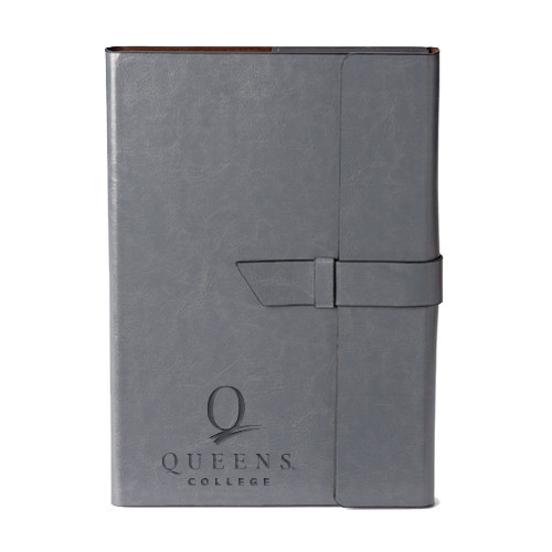 Fabrizio Grey Portfolio w/Loop Closure-Official Logo Engraved