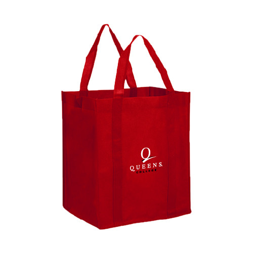 Non Woven Red Grocery Tote-Official Logo