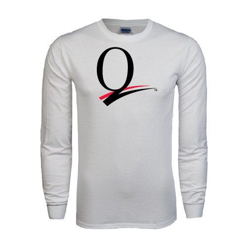 White Long Sleeve T Shirt-Q Logo