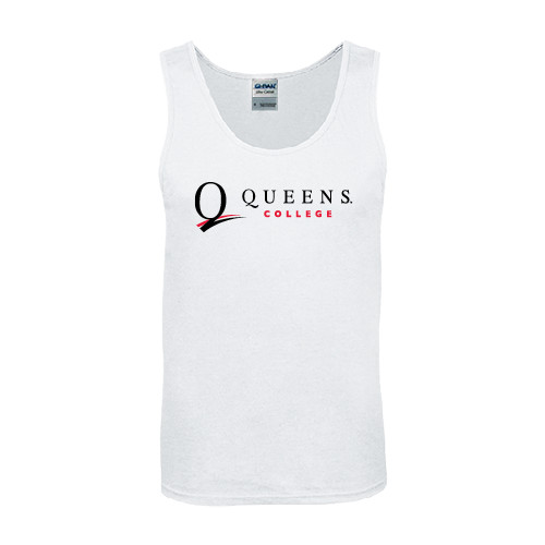 White Tank Top-Queens College Stacked