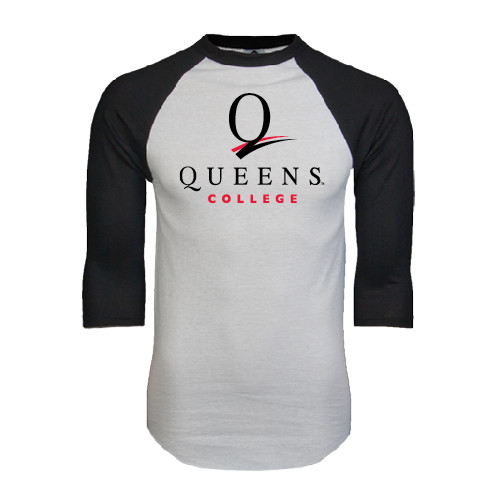 White/Black Raglan Baseball T Shirt-Official Logo