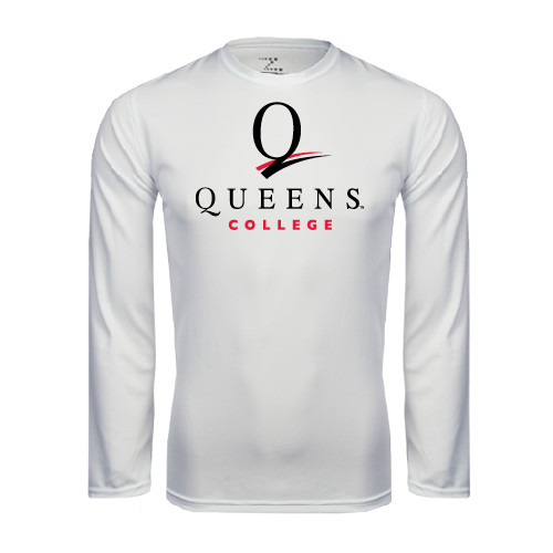White Performance Long Sleeve Shirt-Official Logo