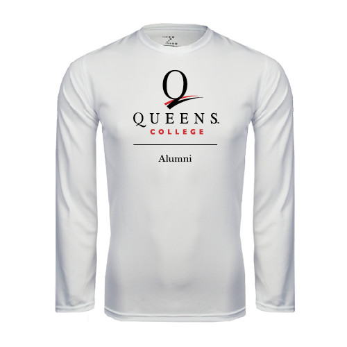 White Performance Long Sleeve Shirt-Alumni