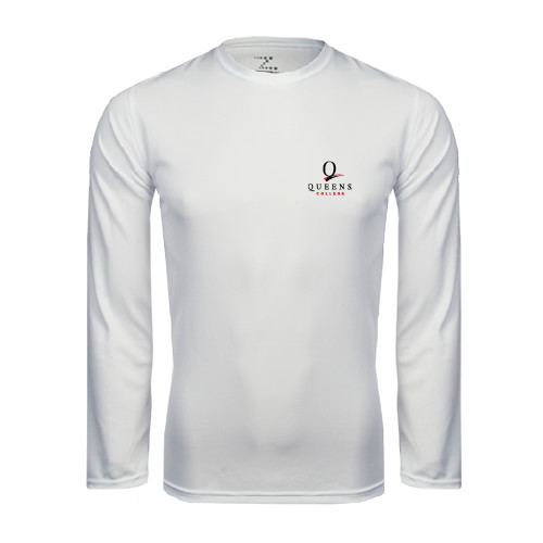 White Performance Long Sleeve Shirt-Official Logo