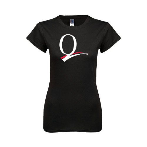 Next Level Womens Black Boyfriend Tee-Q Logo