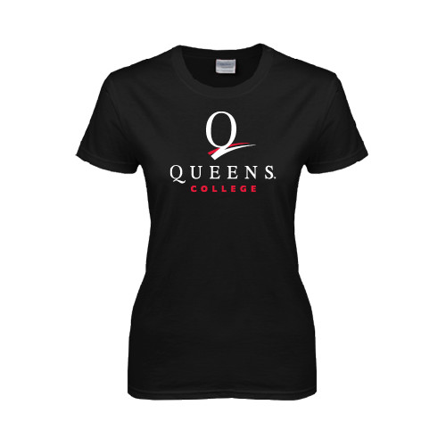 Womens Black Short Sleeve Tee-Official Logo