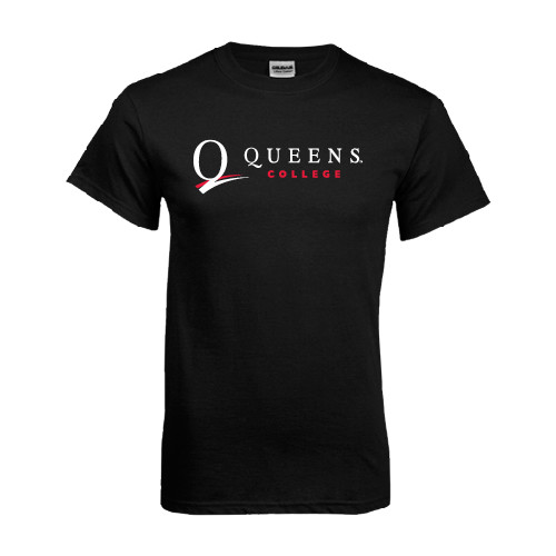 Black T Shirt-Queens College Stacked
