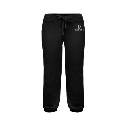 ENZA Womens Black Banded Fleece Capri-Official Logo