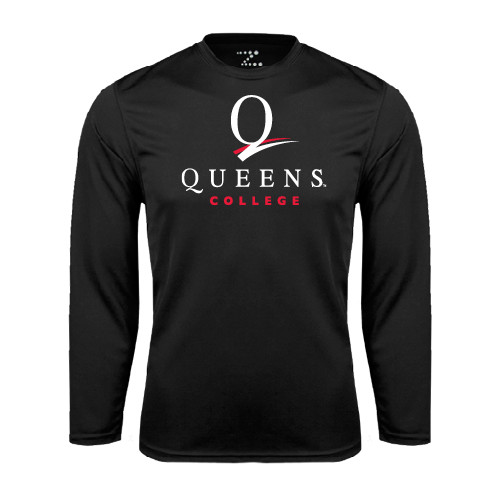 Black Performance Long Sleeve Shirt-Official Logo