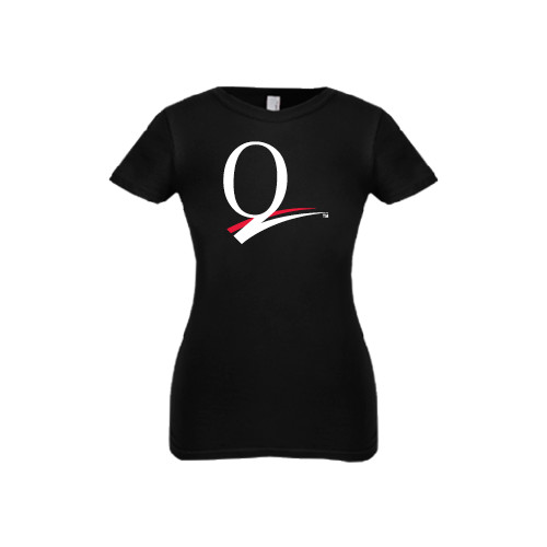 Next Level Girls Black Fashion Fit T Shirt-Q Logo