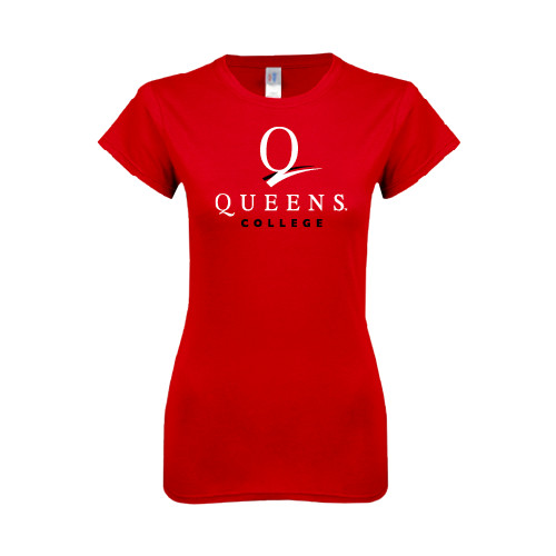 Next Level Womens Red Boyfriend Tee-Official Logo