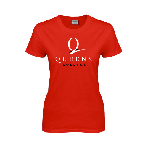 Womens Short Sleeve Red Tee-Official Logo