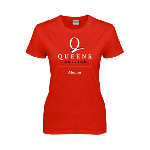 Womens Short Sleeve Red Tee-Alumni