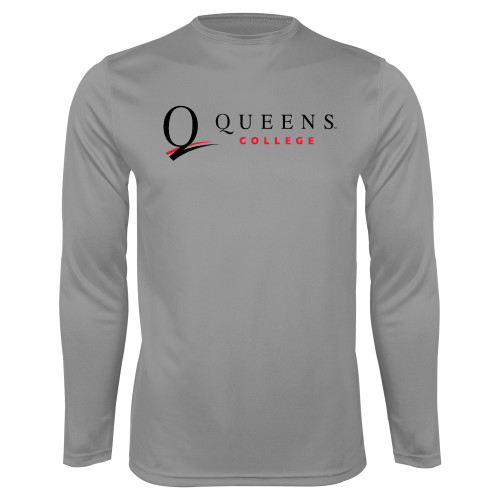 Steel Performance Longsleeve Shirt-Queens College Stacked