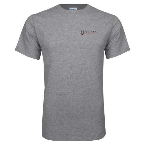 Grey T Shirt-Queens College Stacked