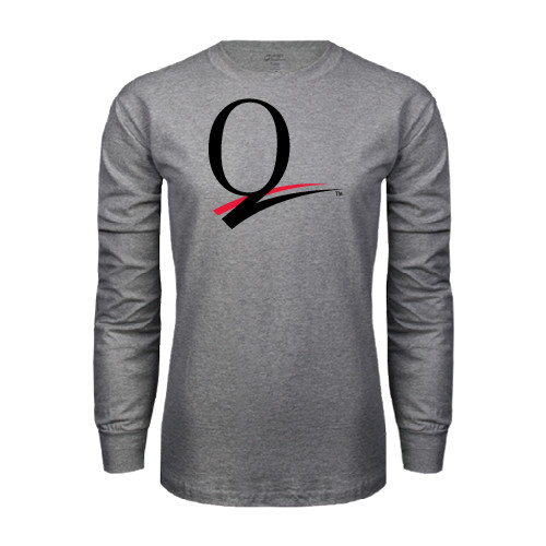 Grey Long Sleeve T Shirt-Q Logo