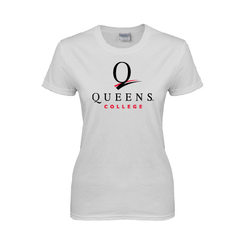Womens White Short Sleeve Tee-Official Logo