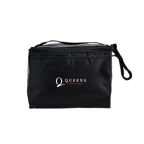 Six Pack Black Cooler-Queens College Stacked