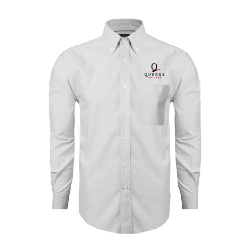 White Oxford Long Sleeve Shirt-Official Logo