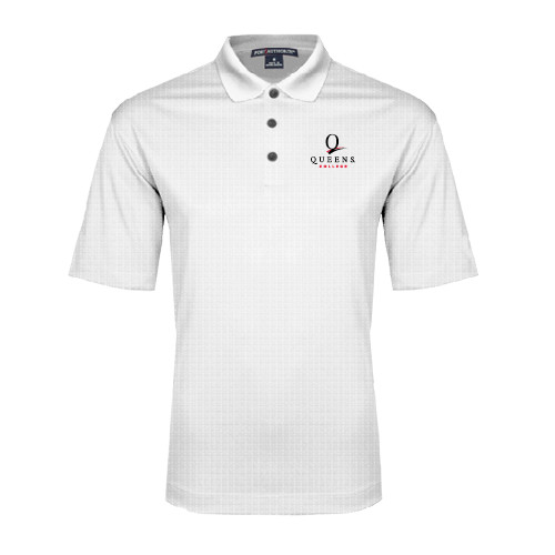 White Performance Fine Jacquard Polo-Official Logo