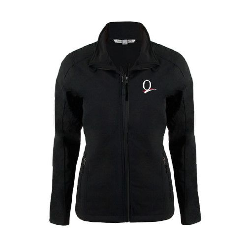 Womens Black Softshell Jacket-Q Logo