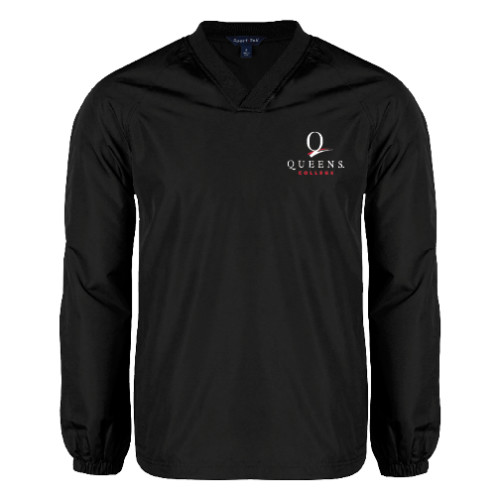 Black V Neck Raglan Windshirt-Official Logo