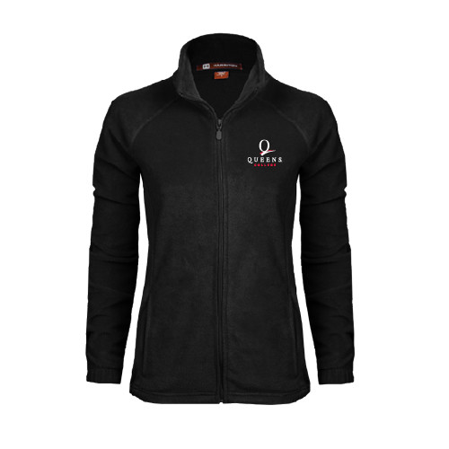 Womens Black Fleece Full Zip Jacket-Official Logo