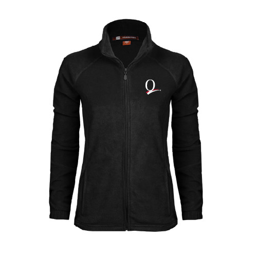 Womens Black Fleece Full Zip Jacket-Q Logo