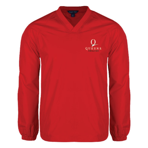 Red V Neck Raglan Windshirt-Official Logo