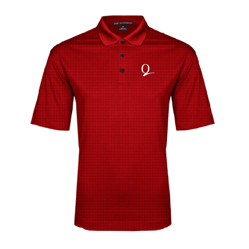 Red Performance Fine Jacquard Polo-Q Logo