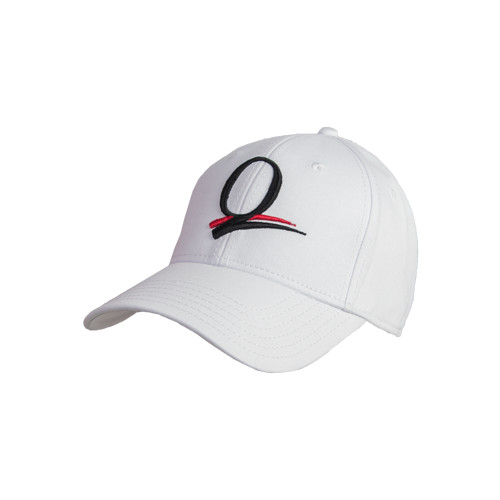 White Structured Adjustable Pro Style Hat-Q Logo