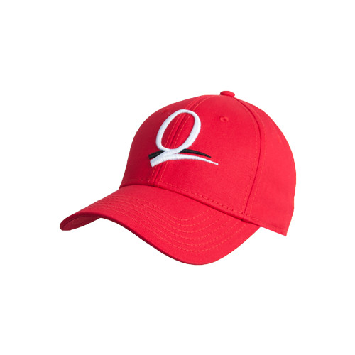 Red Structured Adjustable Pro Style Hat-Q Logo