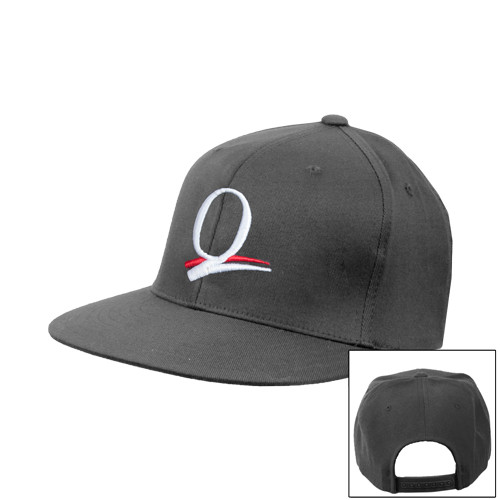 Charcoal Flat Bill Snapback Hat-Q Logo
