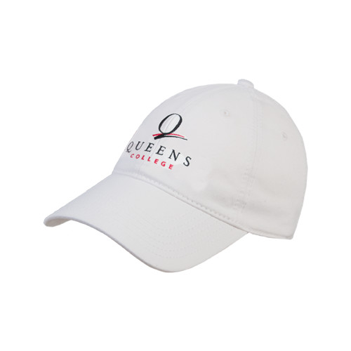 White Unstructured Adjustable Low Profile Hat-Official Logo