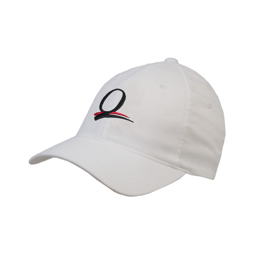 White Flexfit Structured Low Profile Hat-Q Logo