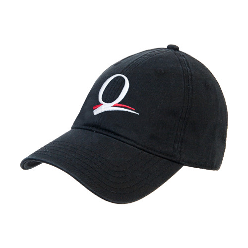 Black Unstructured Adjustable Low Profile Hat-Q Logo