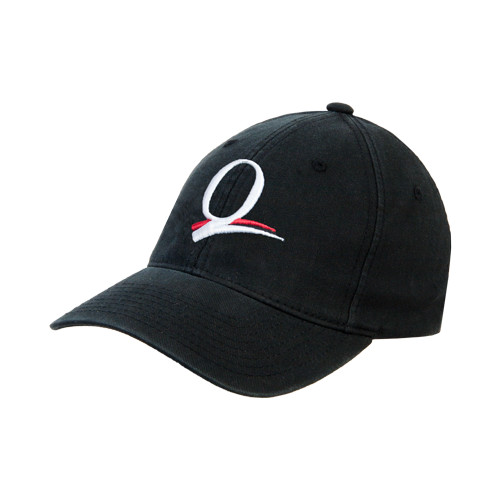 QueenS/M College Black Flexfit Structured Low Profile Hat-Q Logo