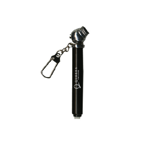 Mini Black Tire Gauge/Keychain-Queens College Stacked Engraved